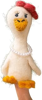 Handmade Duck Couple Finger Puppets, Duck Finger Puppet, Bird Finger Puppet, Animal Finger Dolls, Wool Felt Duck Puppets, Fair-Trade Storytelling Educational Toys for Kids, Eco-Friendly Gift (Wife)