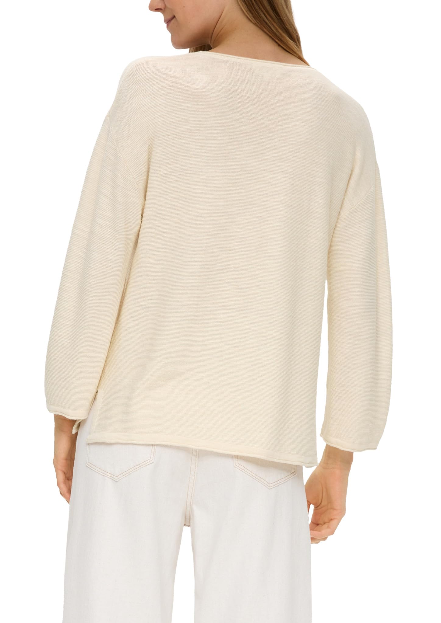 s.Oliver Feinstrickpullover aus Leinenmix mit U-Boot-Ausschnitt