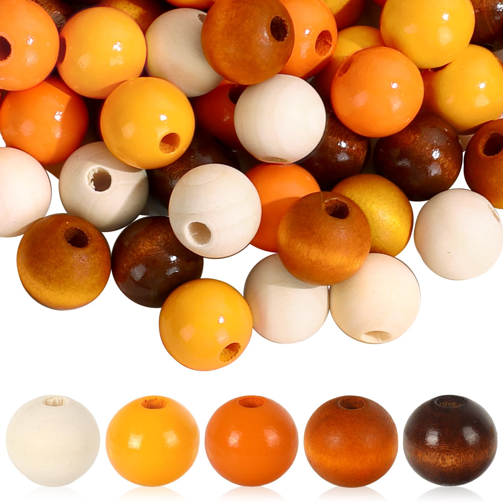 Perles en bois d'automne pour loisirs créatifs et fournitures de bijoux durables