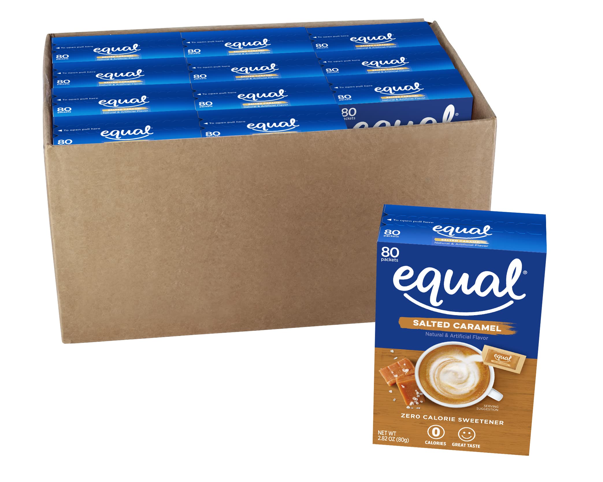 Buy EQUAL Salted Caramel Zero Calorie Sweetener, Flavored Sugar Substitute, 80 Packets (Pack of