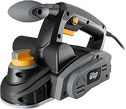 WAP Plaina Elétrica WF PE01 com Empunhadura Auxiliar Emborrachada, 2 Lâminas por Eixo, Ajuste de Profundidade, 760W 127V