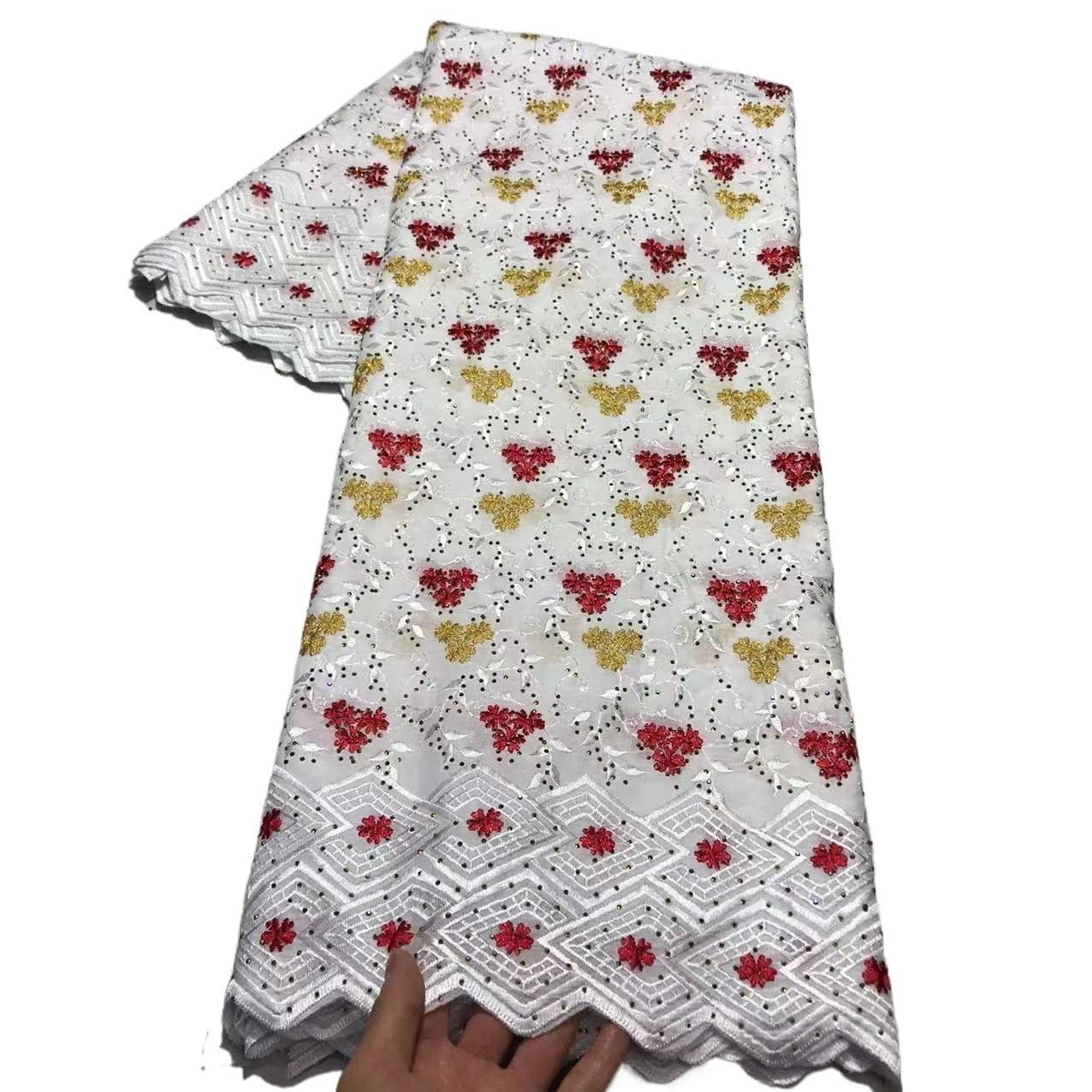 Stoffa Tessuto di pizzo in ricamato in cotone tessuto for cucire feste