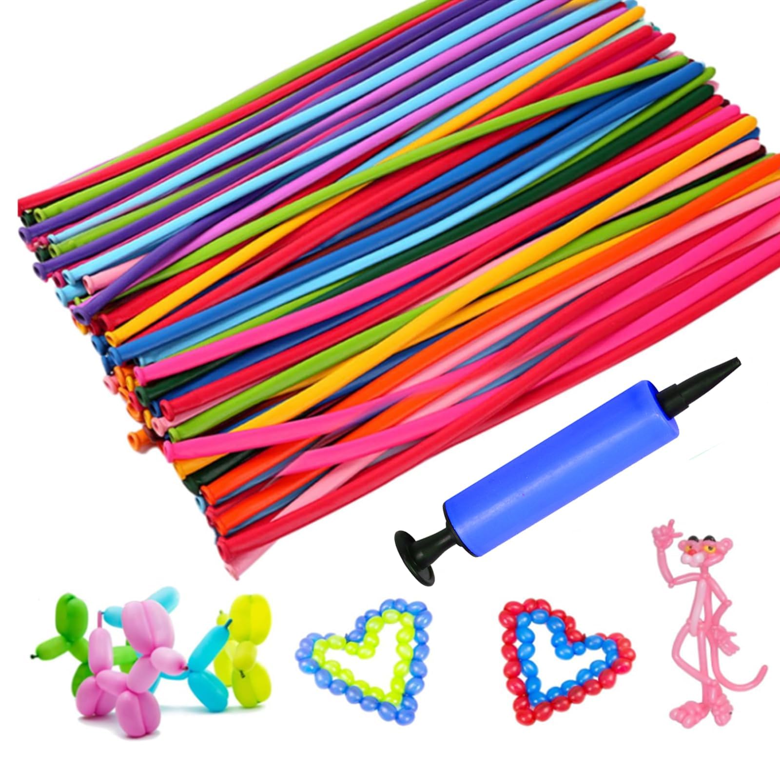 AUNGKWANG Modelling Long Balloons, Magic Balloons, Modelling Balloon Kit, Long Balloon for Creative Fun, for Arch Birthday Wedding Clown Decoration