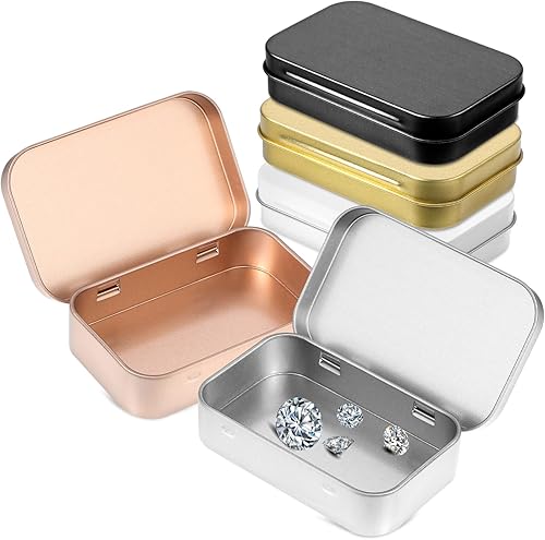 Caja de 5 piezas Caja de metal Caja de hierro Estuche de almacenamiento pequeño Estuche de estaño Contenedor de almacenamiento de metal Caja de
