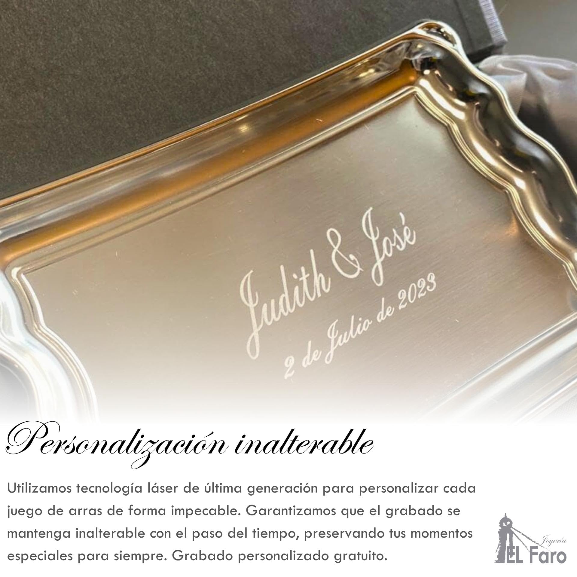 JOYERIA EL FARO | Arras de Boda | Arras Boda | Grabado Personalizado | Presentación en Estuche Premium | Un Regalo para Toda la Vida