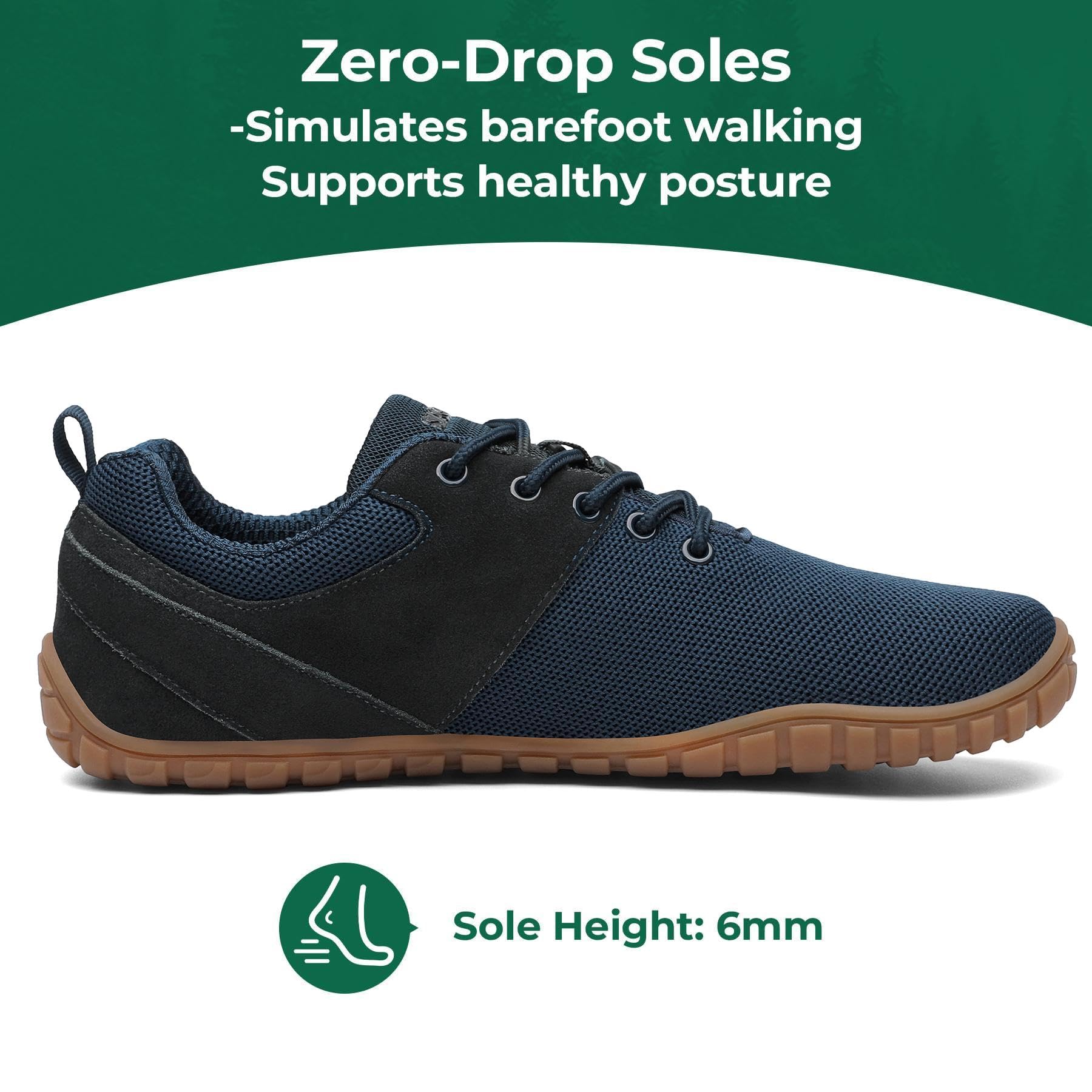 SAGUARO Unisex Barfußschuhe Wish Ⅰ- Wald im Freien Breite Zehen Barfußschuhe Mit Zero-Drop Sohle Gr.36-48
