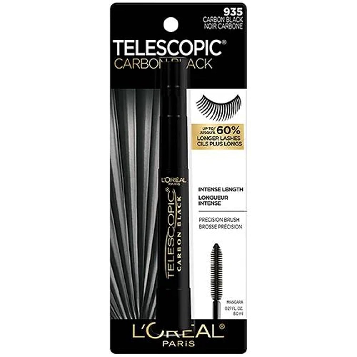 Makeup Telescopic Original Lengthening Mascara, Carbon Black, 0.27 Fl Oz (Pack of 1) & Makeup Telescopic Original Lengthening, Lash Separating Mascara with Dual Precision Brush