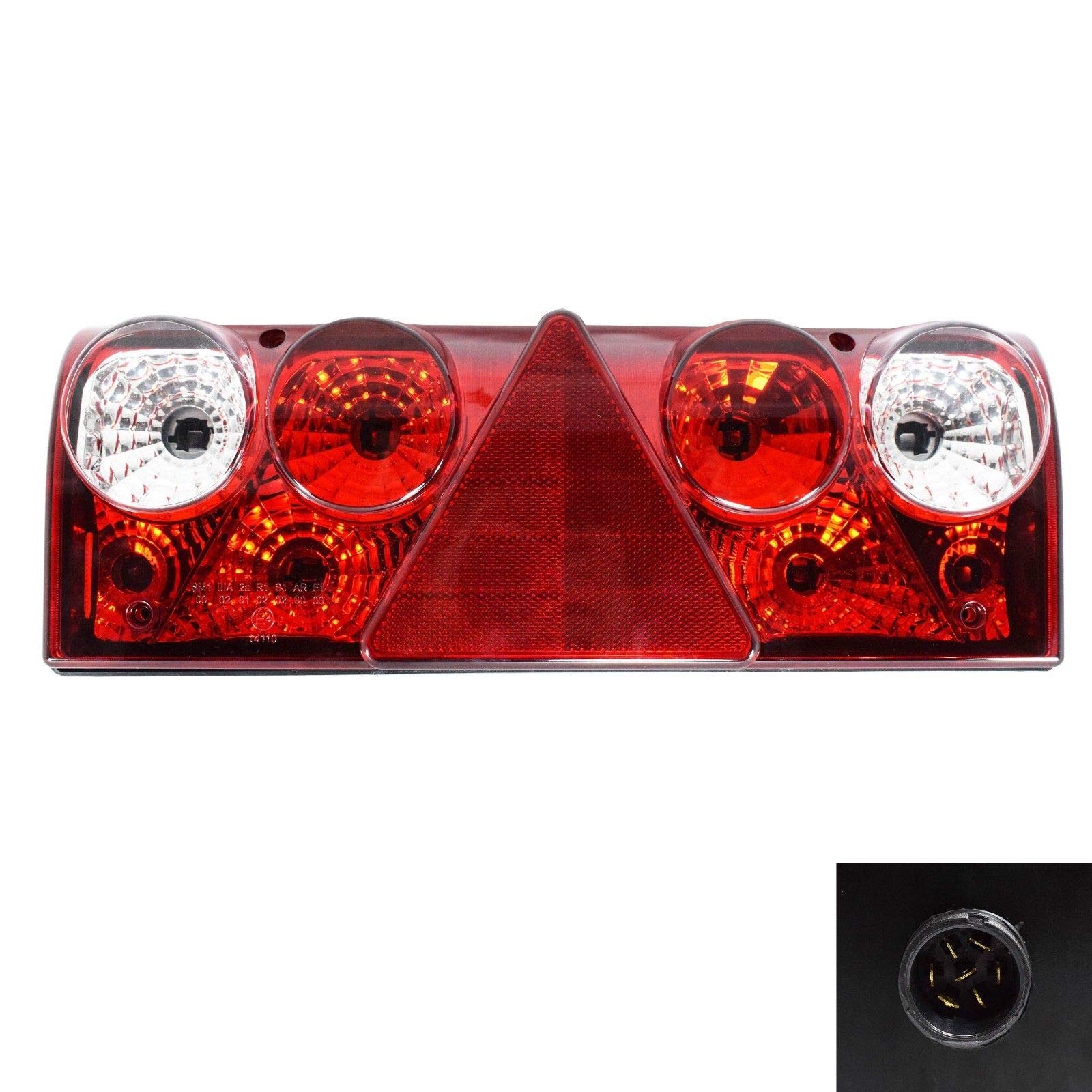 Generisch 2 x Luz trasera izquierda derecha compatible con Schmitz Europoint 2 Scania MAN remolque camión luz trasera con enchufe E-test 1157244 256200501