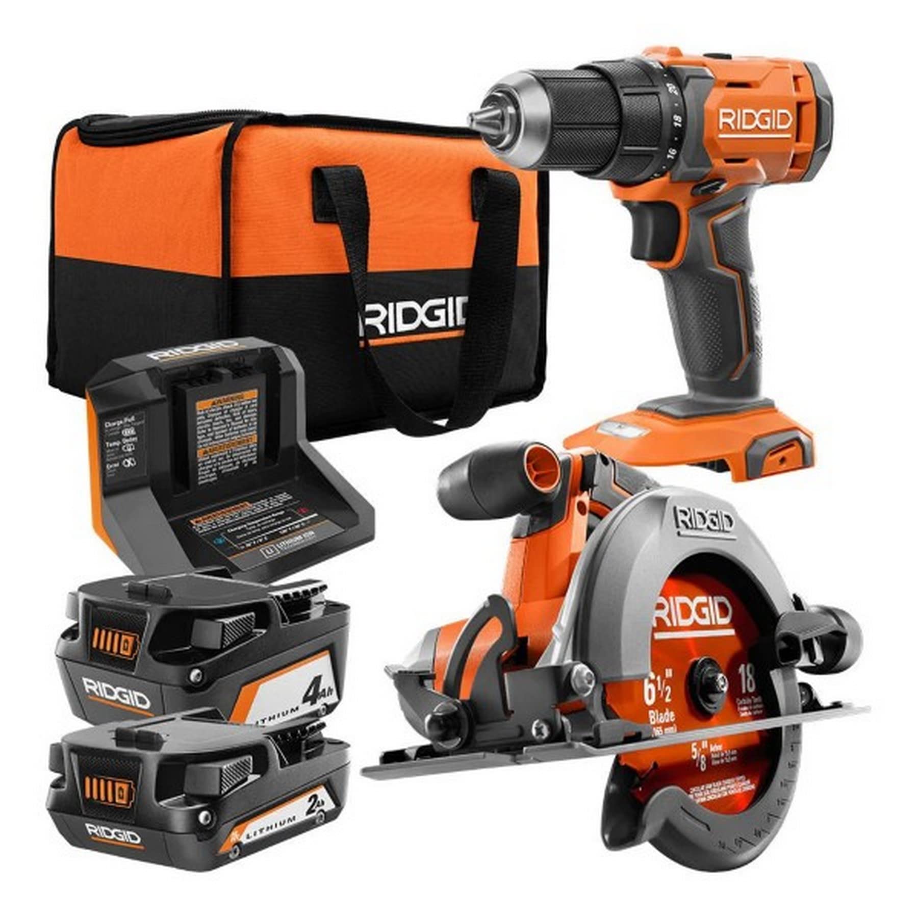 RIDGID 18V Cordless 1/2 in. Drill/Driver and 61/2 in. Circular Saw