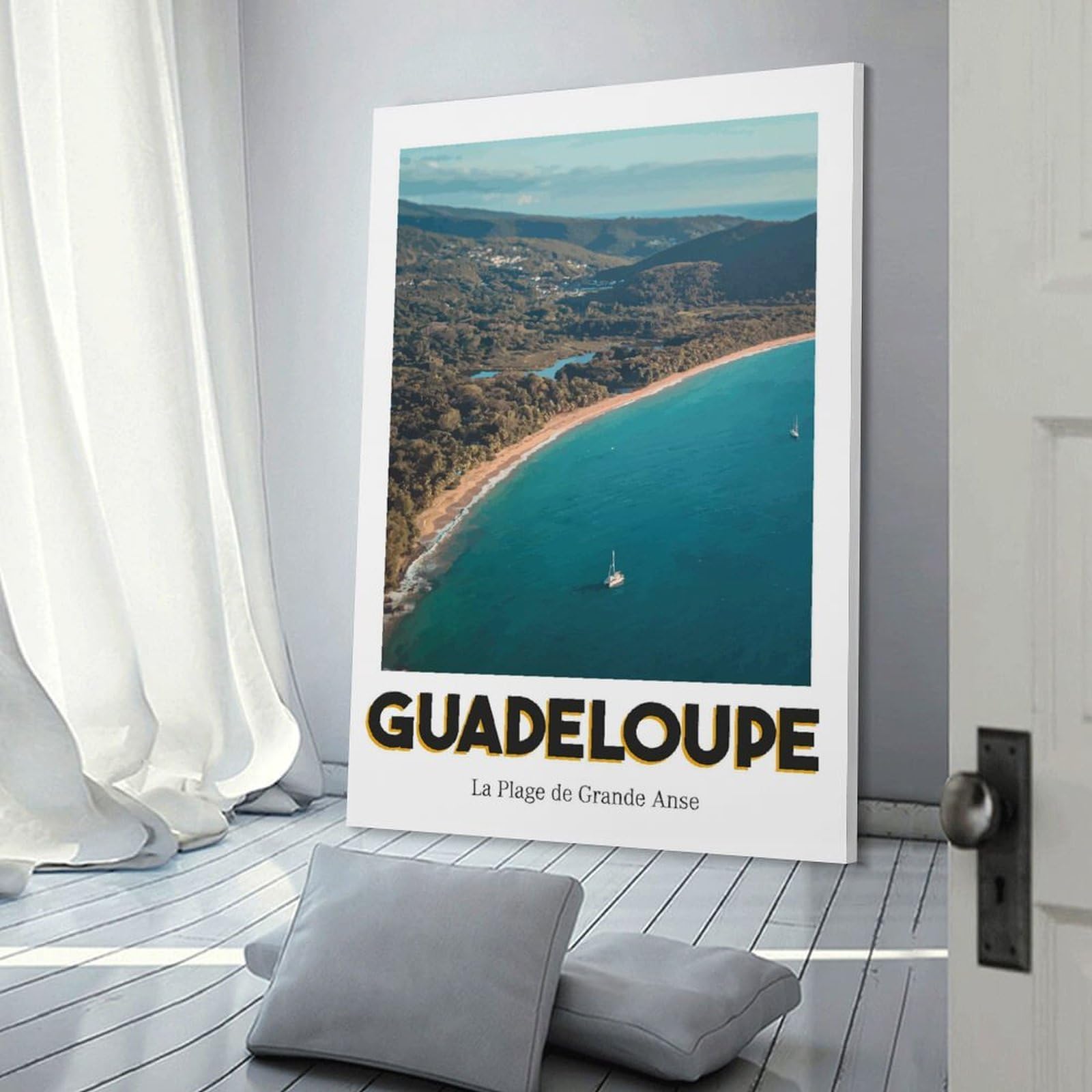 Junmoney Plage De Grande Anse Wall Art Print 20x30inch(50x75cm), for Home, Office, Studio Or Guest Room, A Flexible Wall Accent for Shared Spaces