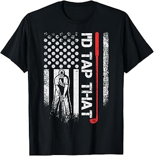 Vintage USA Flag I'd Tap That, Golf Player Golfing Lover T-Shirt