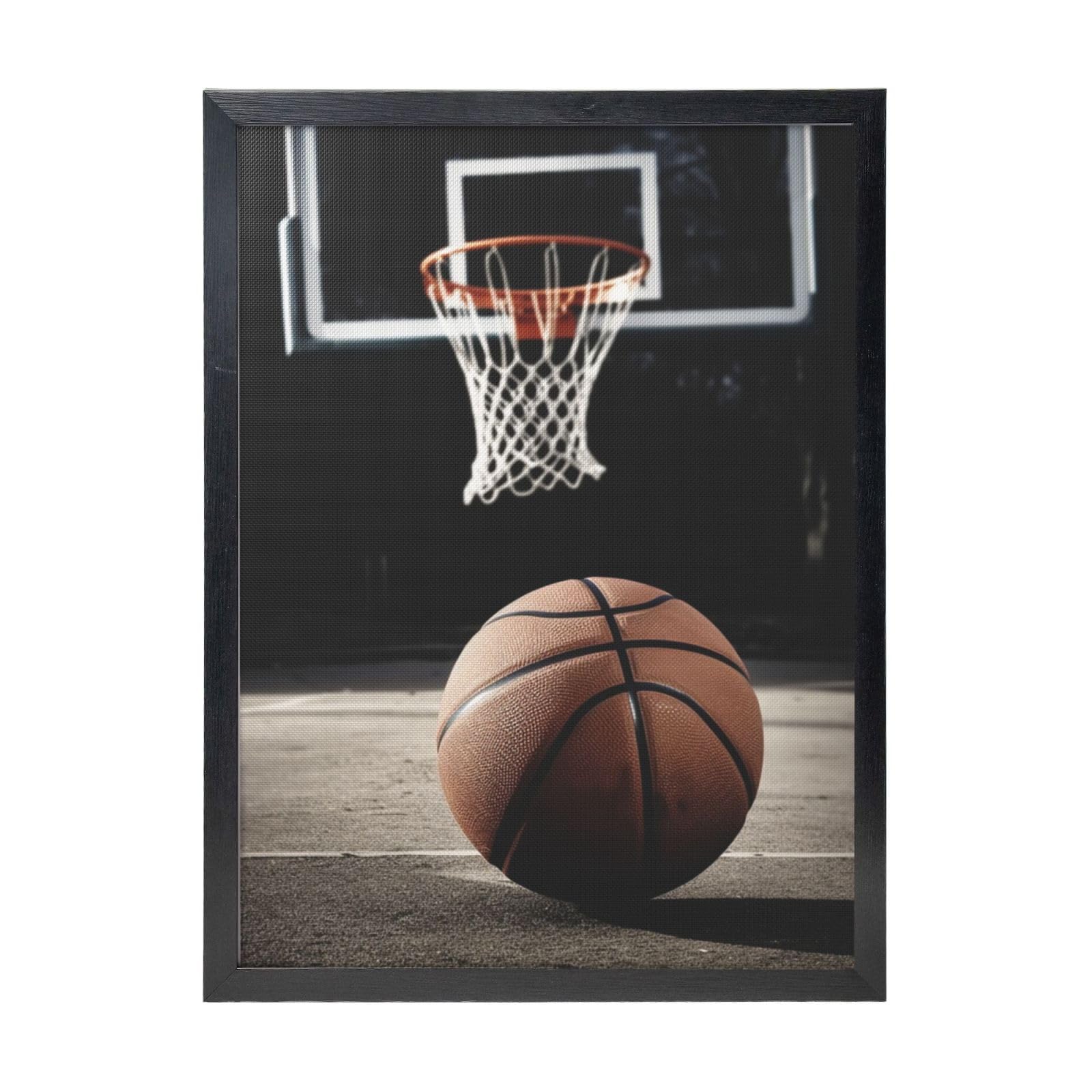 Framed Wall Art - Decorative Canvas Painting Basketball Pictures Poster Aesthetic Modern Prints Artwork for Bedroom Office Wall Decor Ready To Hang 12x16 in