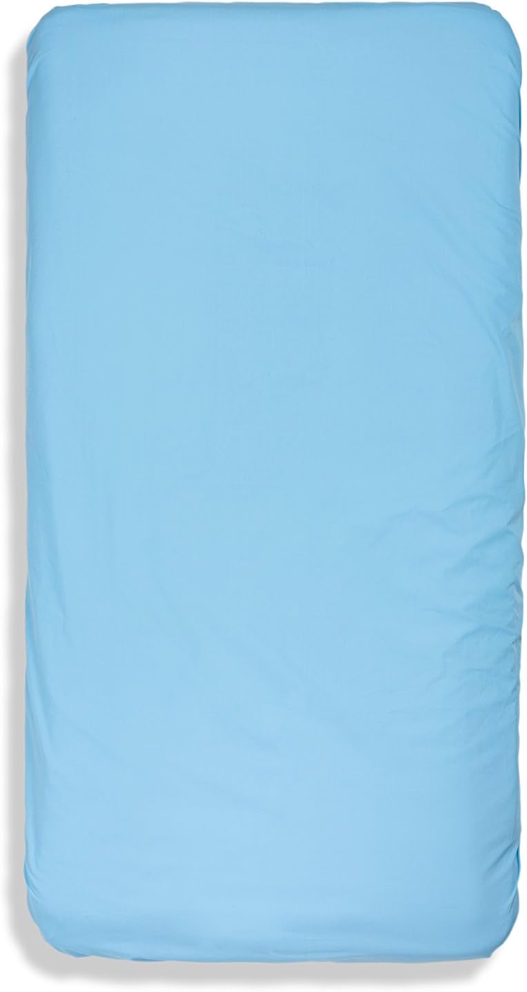 100% Organic Cotton Children's Single Bed Fitted Sheet (Blue - Moony)