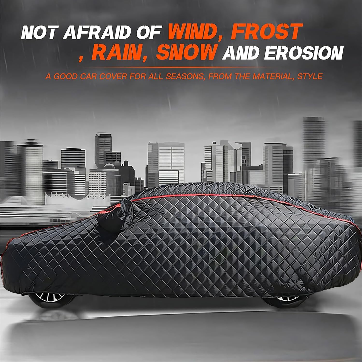 Funda Coche para Ford Mustang Mach 1 2021-2023, Funda para Coche Antigranizo Exterior, Antigranizo Impermeable Antinieve Anti-UV Antipolvo Transpirable, con Cremallera zl0402