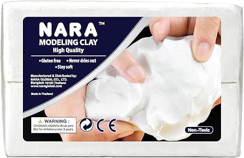 NARA Arcilla para modelar, 1 color, 1 bloque, 31.96 oz (2 libras) (oliva oscuro), no tóxica, arcilla de modelado de plastilina, ideal para