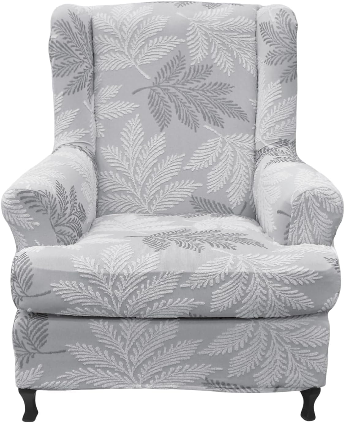 Eco-Ancheng Wingback Chair Cover Wingback Chair Slipcover 2-Piece Wingback Sofa Slipcover Wingback Armchair Slipcovers Furniture Protector with Elastic Bottom for Living Room Bedroom Wingback Chair,48