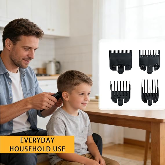 4Pcs Hair Clipper Guards,Black 1.5mm 3mm 4.5mm 6mm Clipper Guard Set
