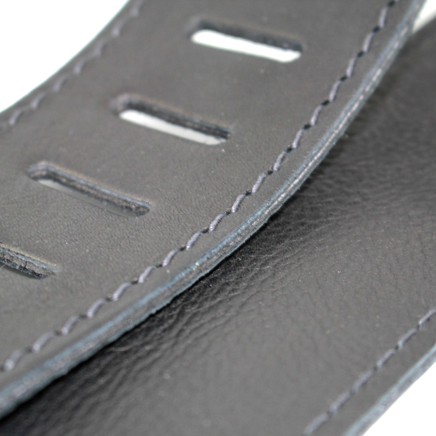 Richter Leder Nappa Black - Handgearbeiteter Gitarrengurt