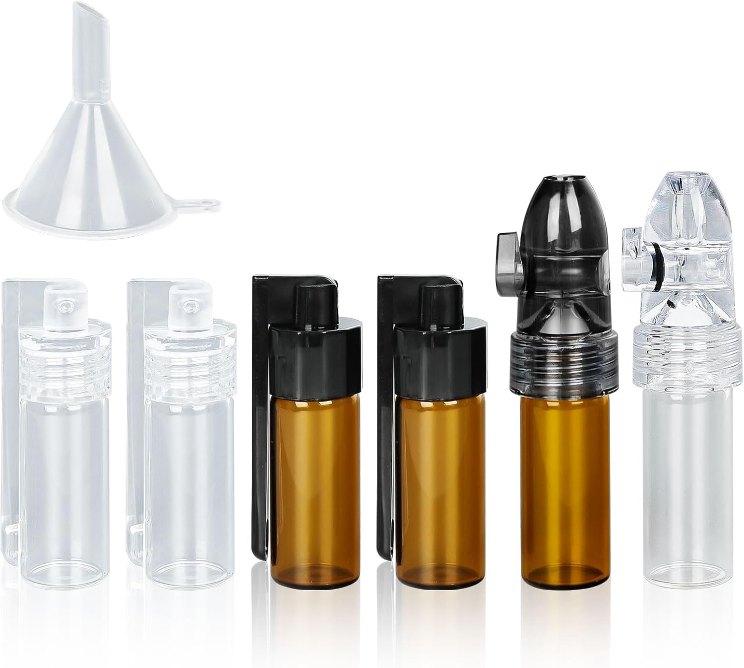 HERBYD 7Pcs Spice Powder Tool with Spoon or Outlet Hole, Small Spice Jars Storage Bottle and