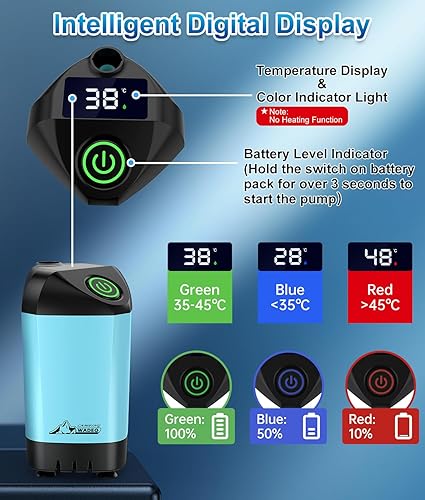Miniatura 2 de WADEO Ducha portátil para campamento, ducha eléctrica al aire libre con pantalla digital inteligente, boquilla de cabezal de ducha para camping,