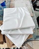 Vista 4 de Chocolate Chunks 3D Plaster Relief Wall Sculpture Tiles Acrylic, MDF Wood, Mixed Media,Abstract, Modern Design, Mix and Match (milky)