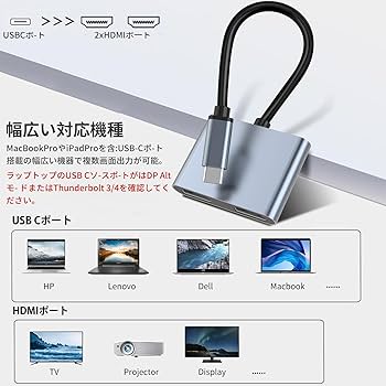 Amazon | Conkoo USB Type-C HDMI 変換アダプター デュアル