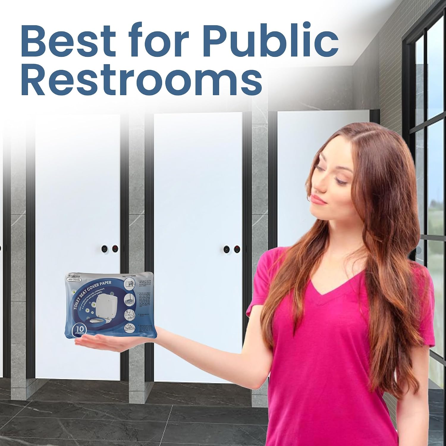 Toilet Seat Covers Disposable Flushable 100 Pack | XL 18x15 Inch Paper