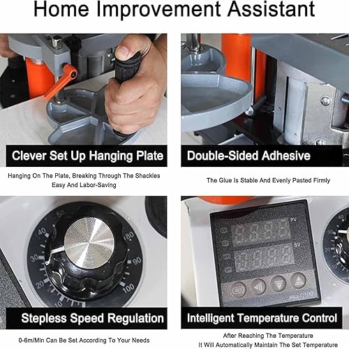 Miniatura 4 de Máquina de bandas, Bandera de borde para carpintería, Bandera de borde portátil, Máquina de bandas de borde de línea recta/curva, pegamento de