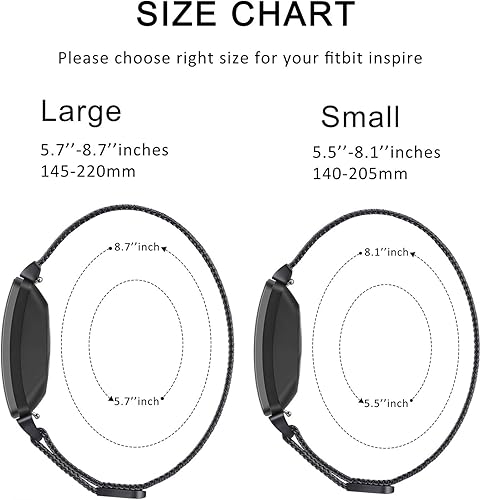 Miniatura 5 de Amzpas Correas compatibles con Fitbit Inspire 2 y Fitbit Inspire HR y Fitbit Inspire y Fitbit Ace 2, correa magnética ajustable de malla de acero