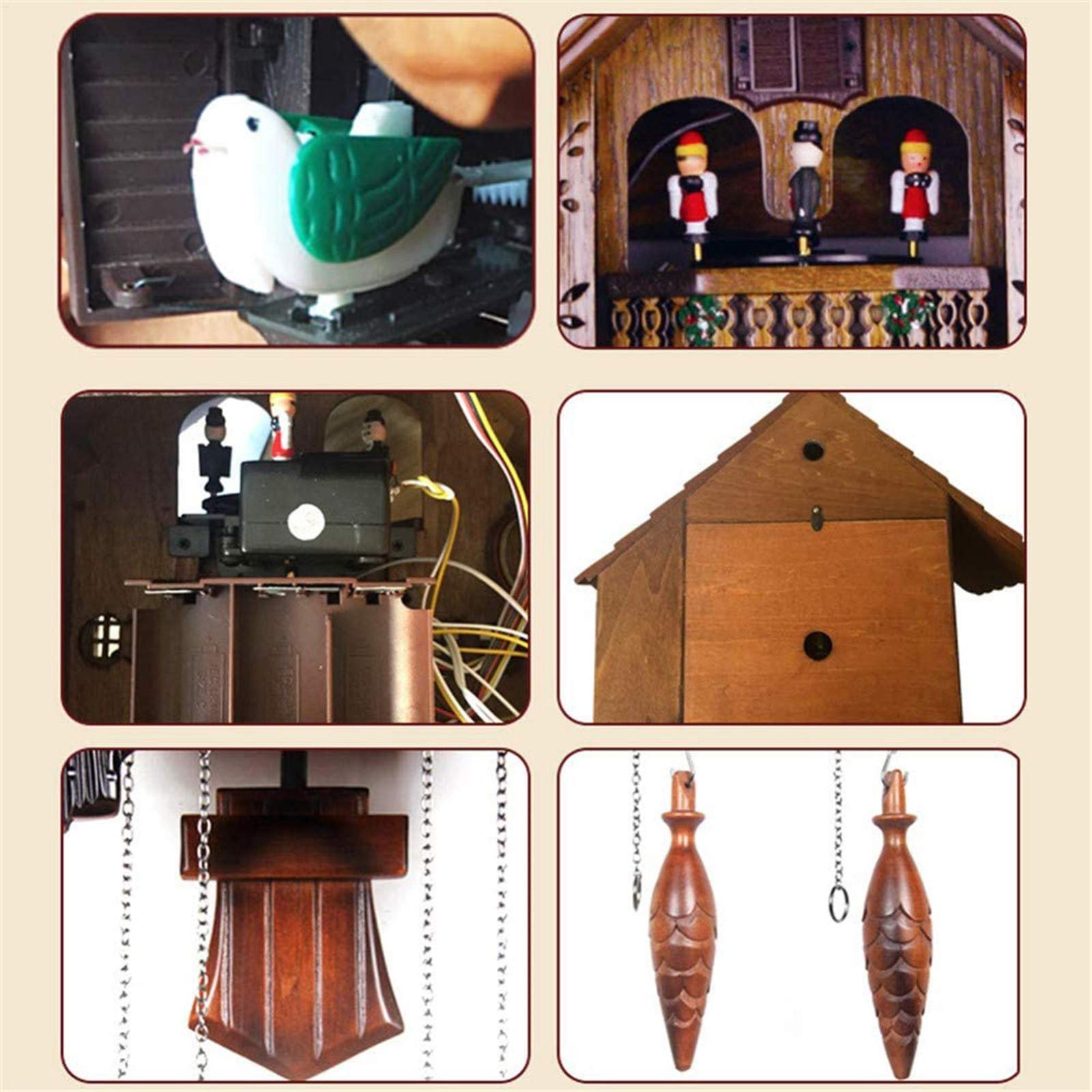 Koekoeksklok Traditionele Zwarte Woud Vogelhuisklok Antiek Hout Retro Slingerklok Wanddecor Klokken Voor Thuiskantoor Woonkamer Slaapkamer Decoratie Kunst Geschenk Kinderbenodigdheden G,14x6x26CM