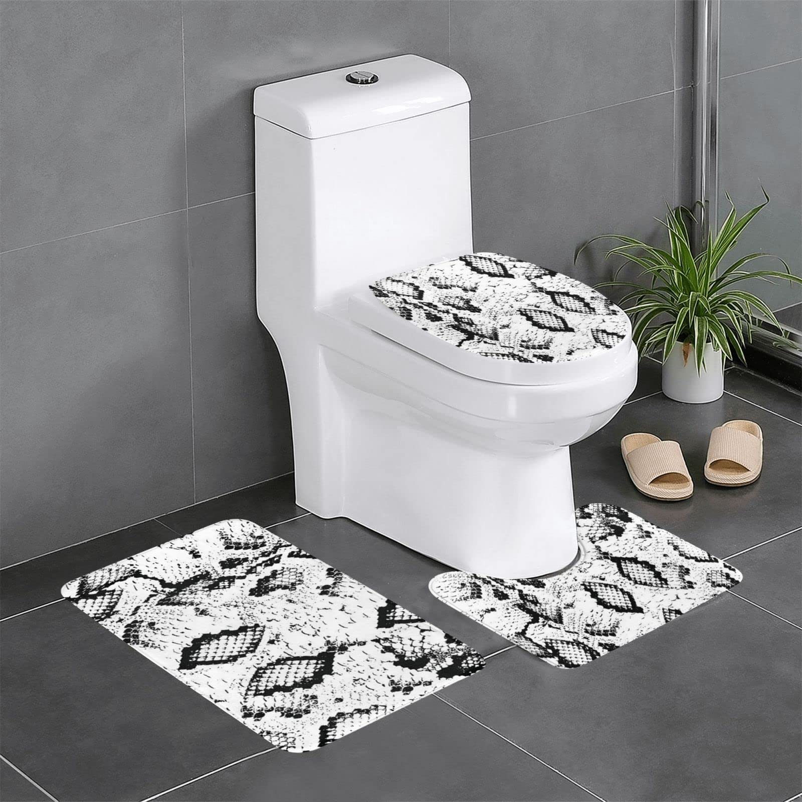 Tapis de salle de bain antidérapant lot de 3 tapis wc lavable