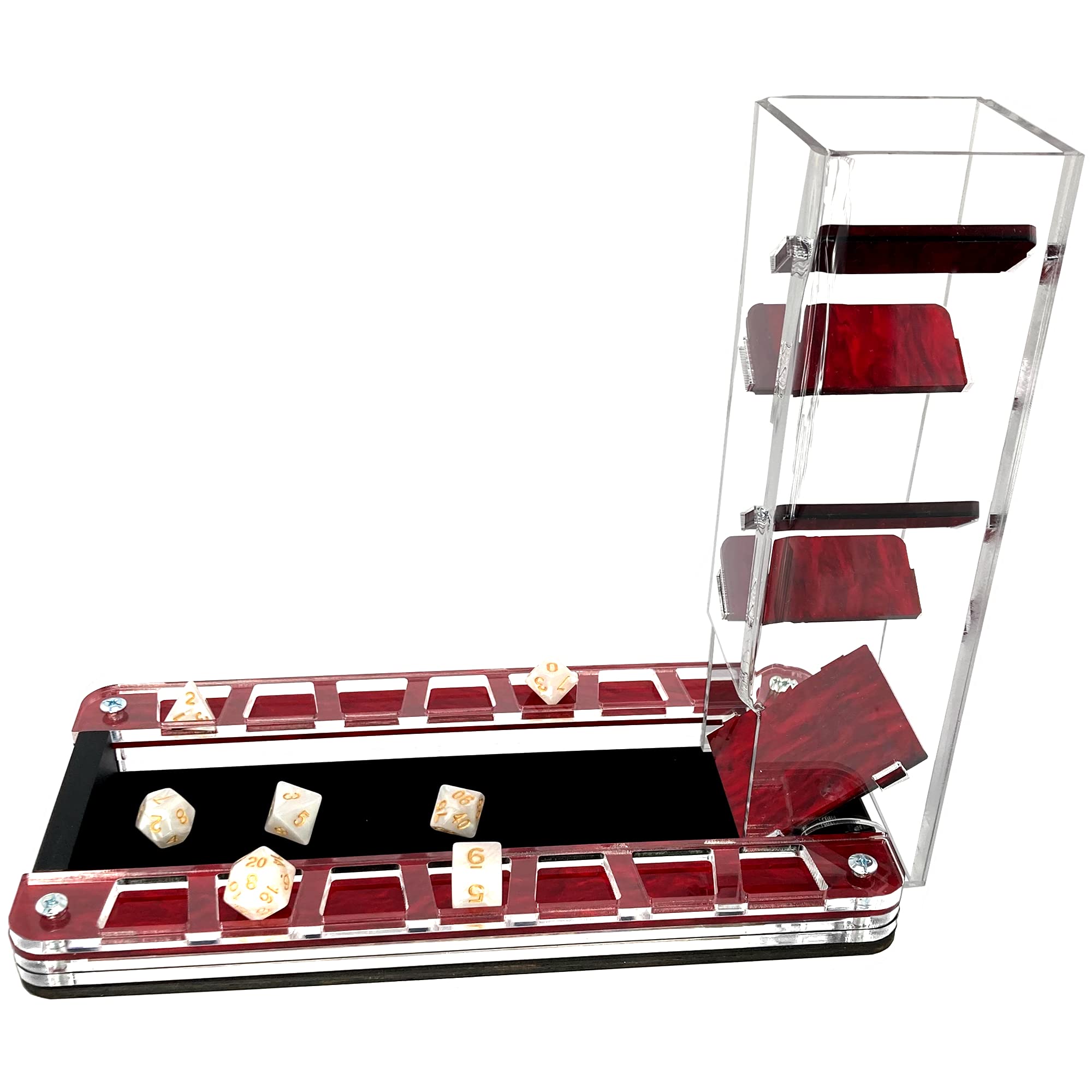Deluxe Dice Tray and Dice Tower (Symphony Red-Combo)