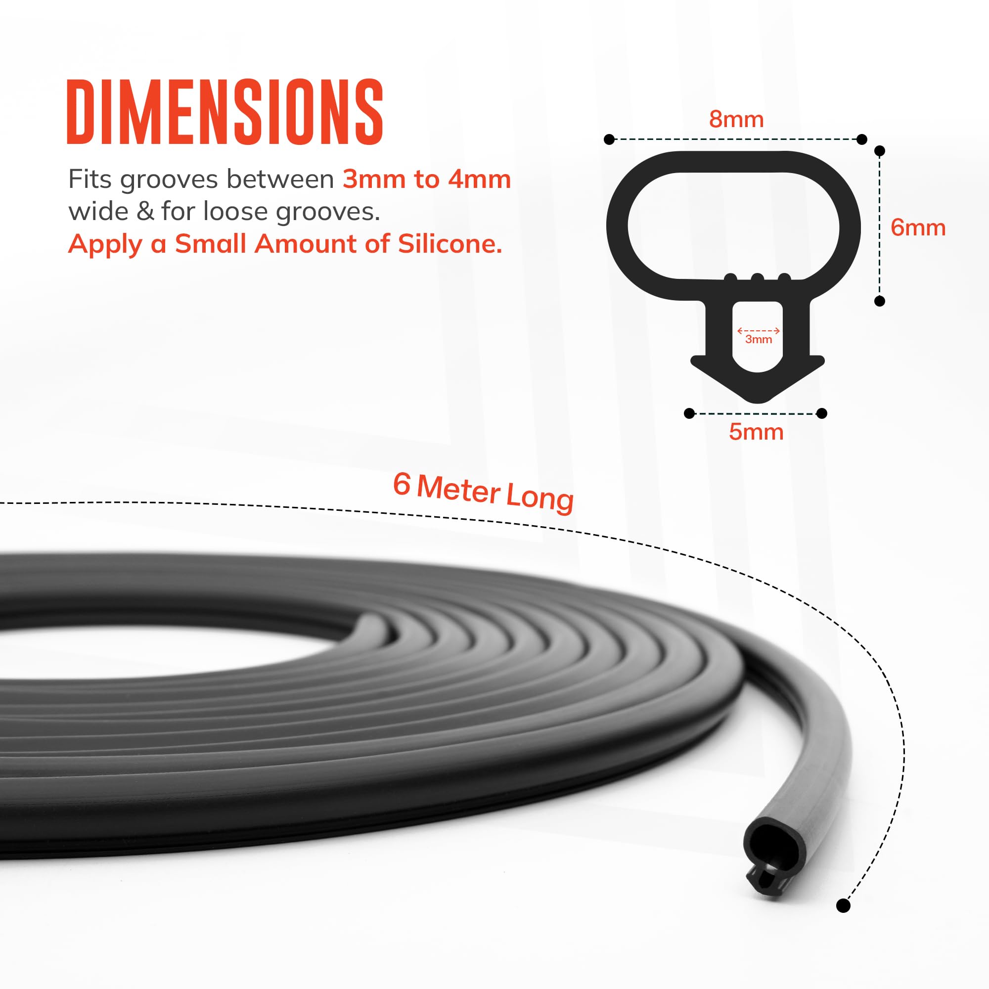 UPVC Window & Door Seal Strip, Black - Image 2