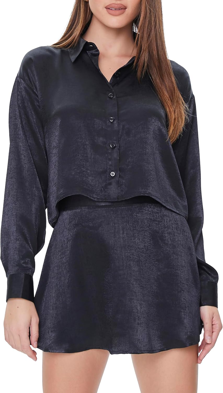 Forever 21 Women's Satin A-line Mini Skirt