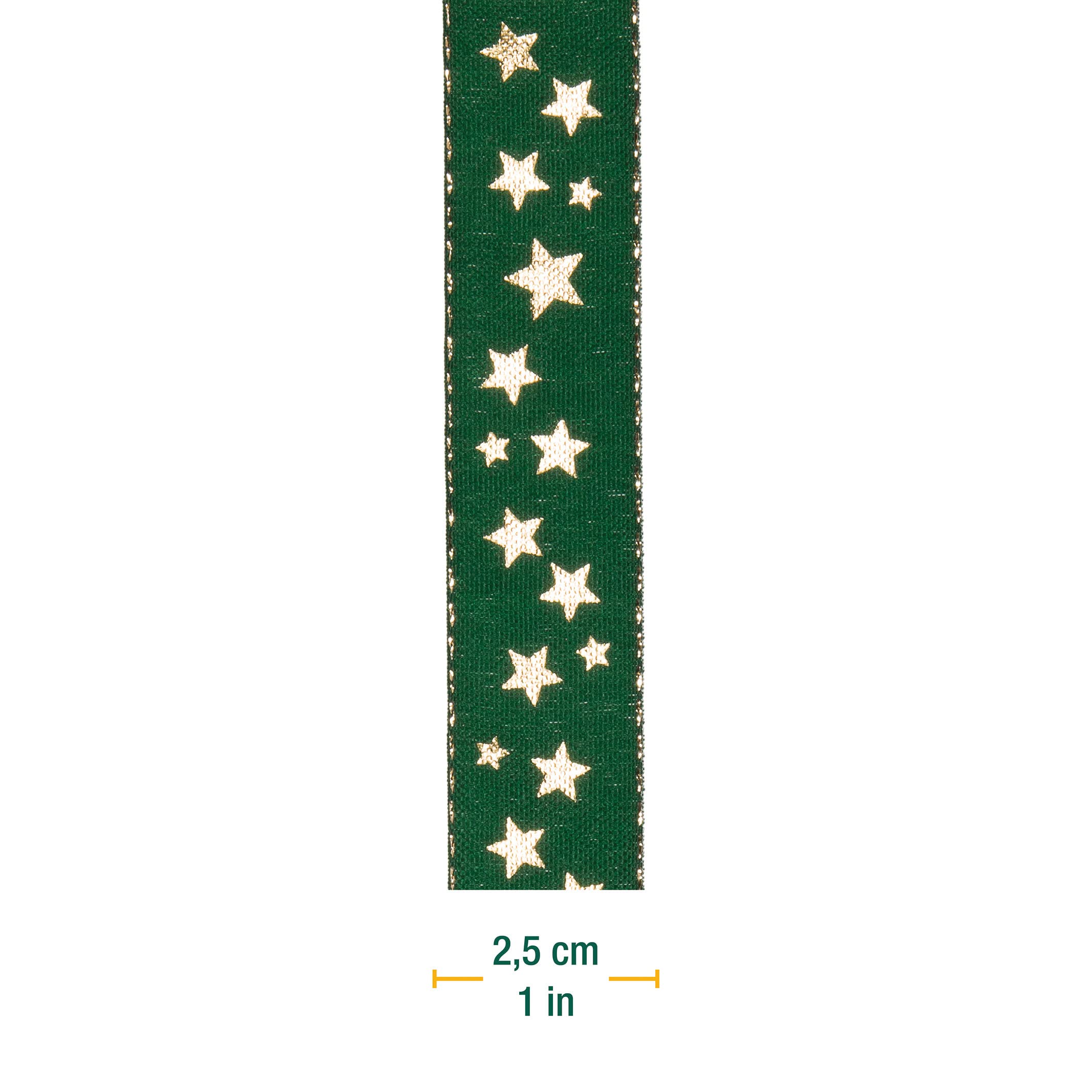 Halbach Seidenbänder 295-025-32-18 wstążka prezentowa Boże Narodzenie, poliester, zielona, 25 mm x 18 m