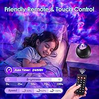 Vista 5 de One Fire - Proyector de galaxia, proyector de luz de galaxia vibrante, luces de habitación con ruido blanco y Bluetooth, luces nocturnas para Negro