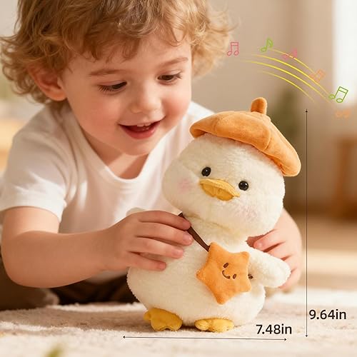 Miniatura 3 de Juguete interactivo de felpa de pato parlante para bebé, juguetes para niños y niñas, regalos cantando imitando lo que dices, pato con 8 canciones