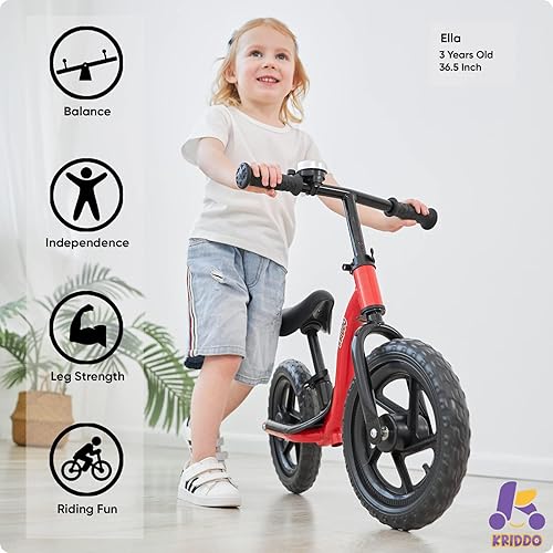 Miniatura 2 de KRIDDO Bicicleta de equilibrio para niños de 2 años, de 24 meses a 5 años de edad, bicicleta interactiva de aprendizaje temprano con equilibrio