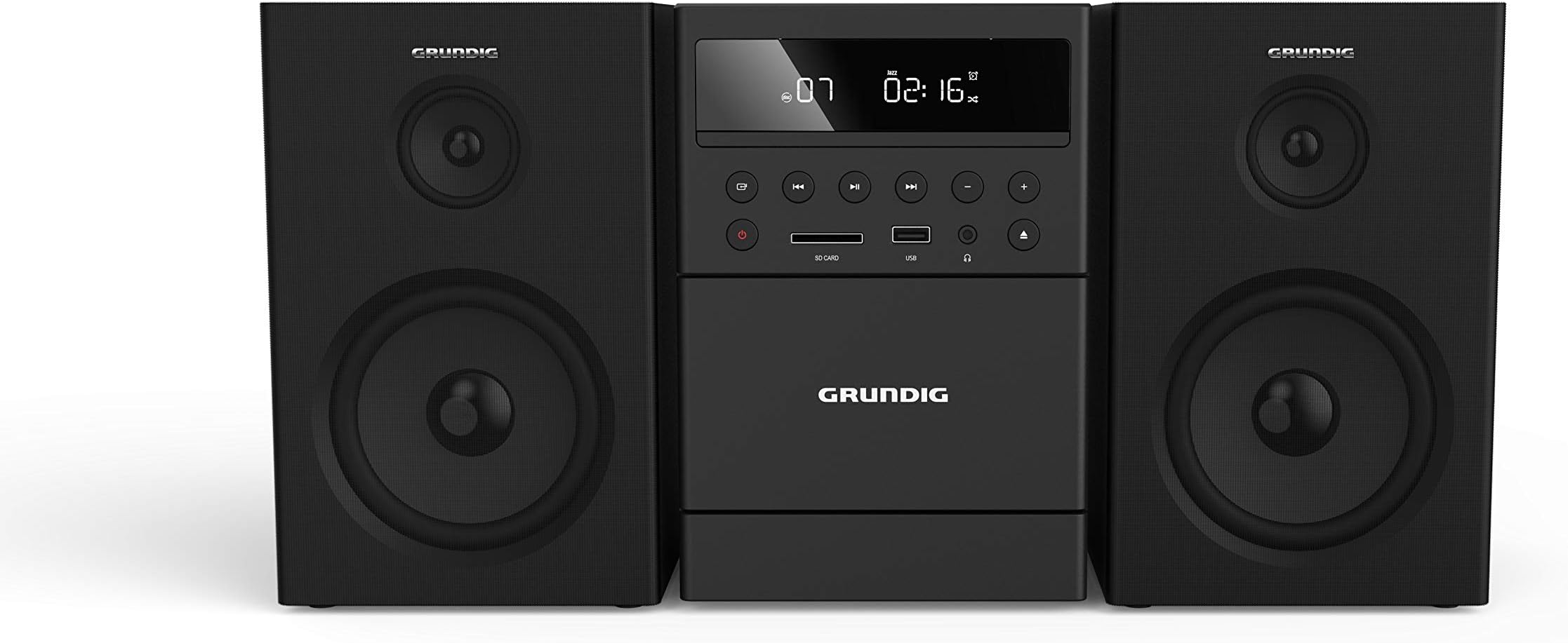 GRUNDIG MS 300 Design Micro System, Cassette, FM Tuner, MP3 Playback, USB, SD Card, Bluetooth, GHF1050, Black