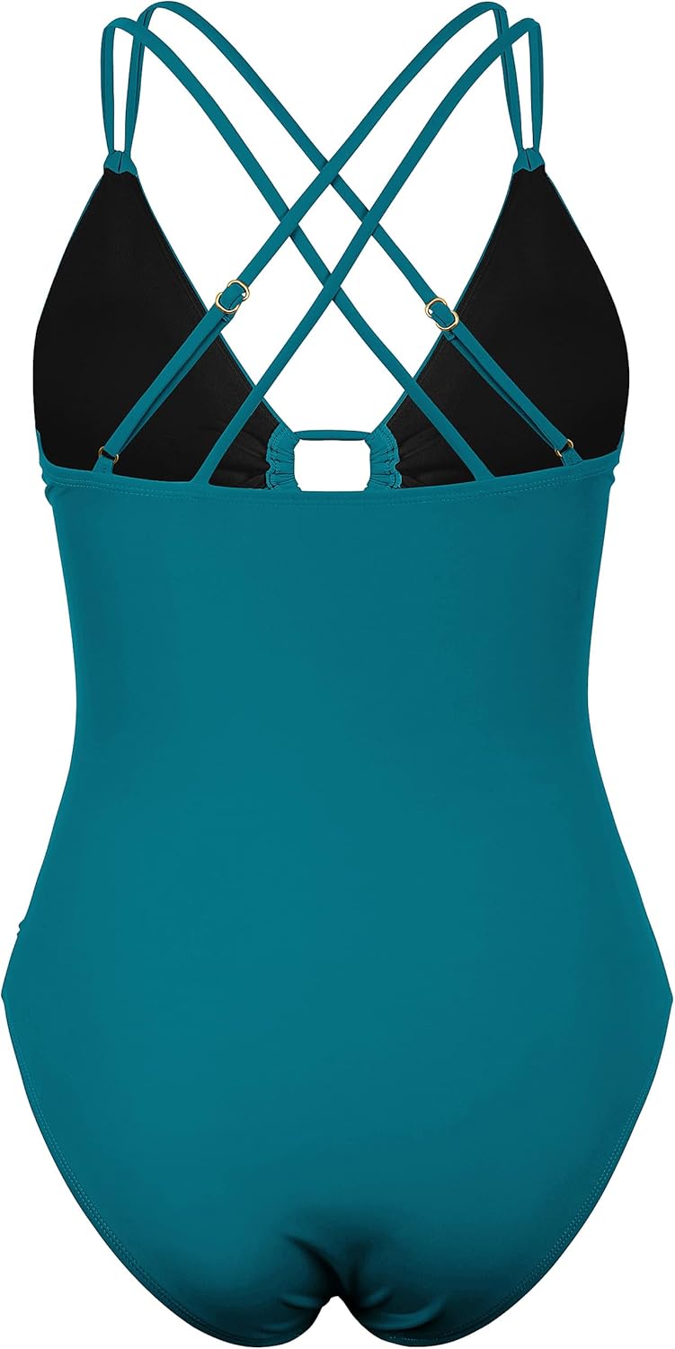 Hilor Women's Underwire One Piece Swimsuits Plunge V Neck Bathing Suits Sexy Cutout Monokini Swimwear - Image 7