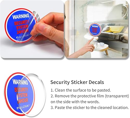 Miniatura 3 de Calcomanías de sistema de seguridad de advertencia para el hogar, advertencia de protección del hogar, calcomanías de alarma para puertas y ventanas
