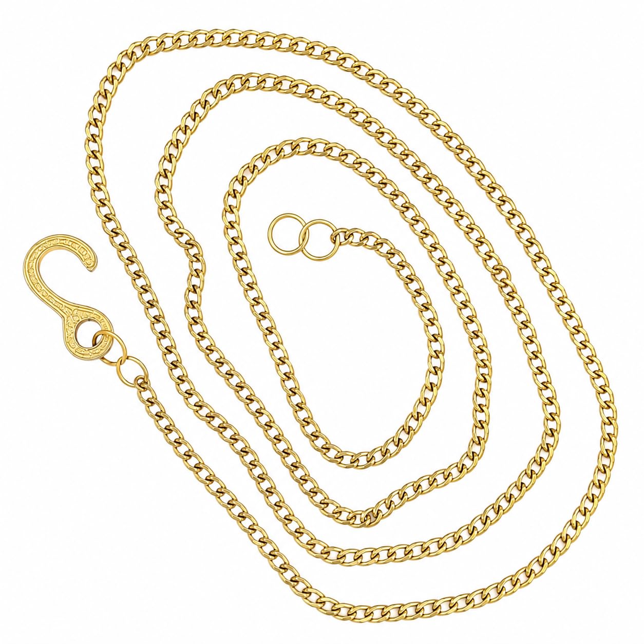 Brass Hanging Chain for Temple with S Hook | Decorative Pooja Hanging Chain | Pure Brass Chain for Bell, Diya, Lantern & Home Mandir | Heavy Duty Temple Hanging Accessory (2 Meter)-image-24