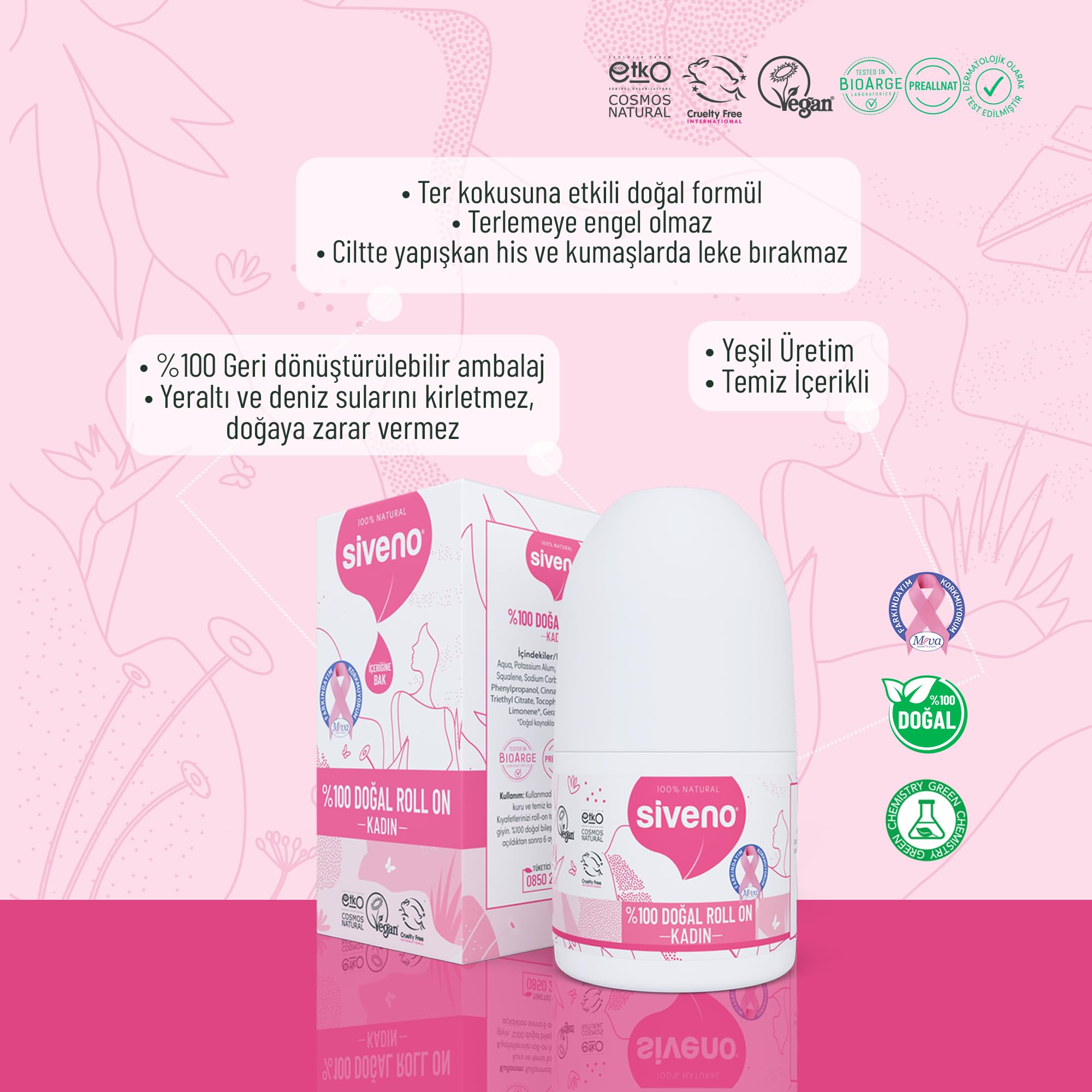 Siveno Doğal 50 ml Kadın Roll-On
