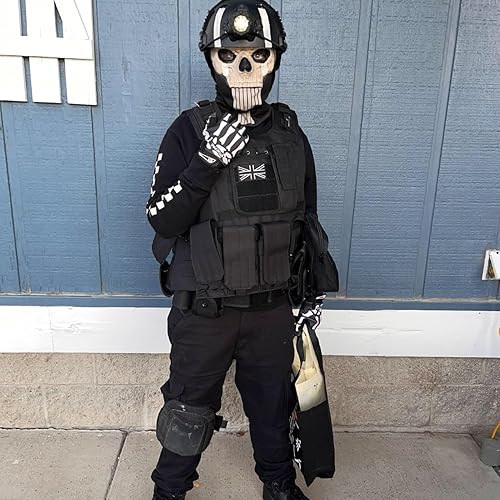 Miniatura 6 de Azarxis Guantes de esqueleto, ajustables, ligeros, de carreras, de cráneo, guantes de trabajo, antideslizantes, transpirables, para hombres y