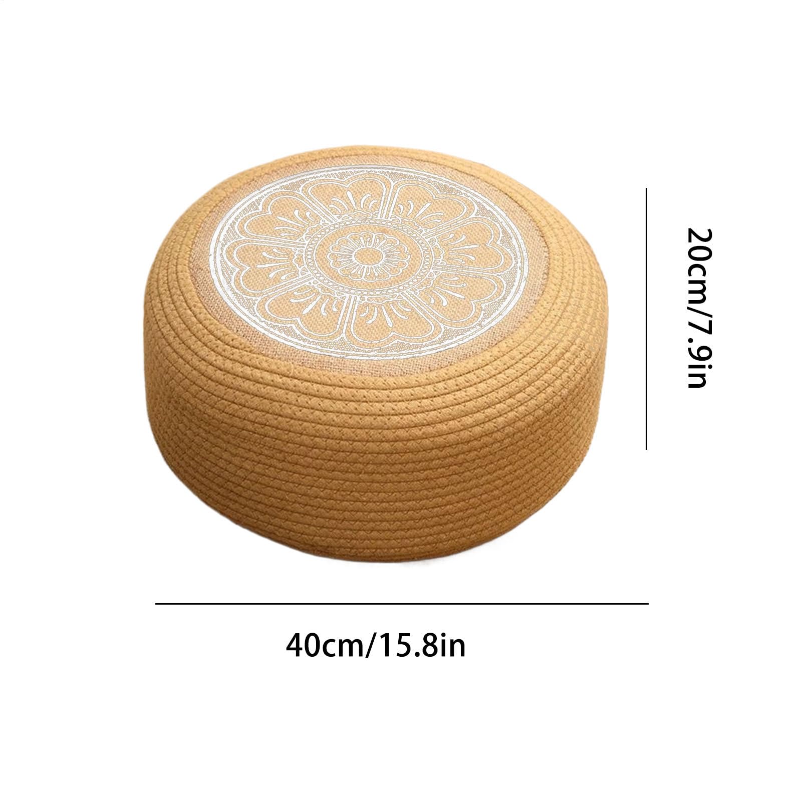 Pouf in rattan, impermeabile per esterni, 40 x 40 x 20 cm, design resistente, cuscino da pavimento in tatami intrecciato a mano per giardino rilassato, poggiapiedi versatile e seduta extra