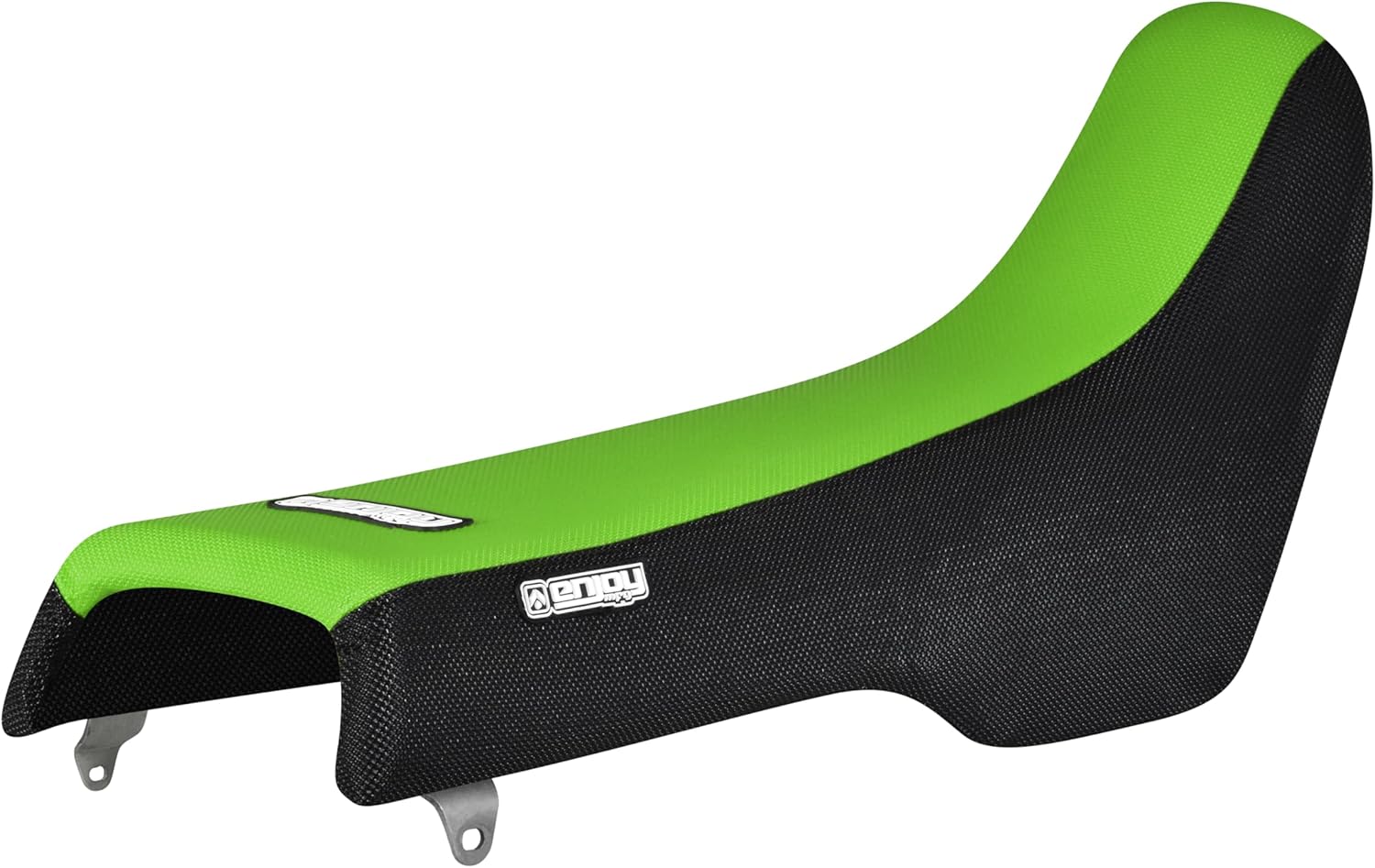 Enjoy Mfg Seat Cover - Compatible with Kawasaki 1989-1994 KDX 200 - Logo - #181 (Black Side/Green top Standard)
