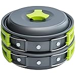 MalloMe Camping Cookware Mess Kit for Backpacking Gear - Camping Cooking Set - Camping\'s Pots and Pans Set - Backpacking Stove/Portable Stove Compatible - Camp Kitchen Equipment Accessories 3L Pot
