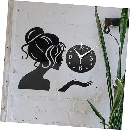 Miniatura 2 de Garneck Reloj de pared con espejo para niñas, reloj de pared para pilas, sin marco, para dormitorio, pared, oficina, decoración, hogar, bricolaje,