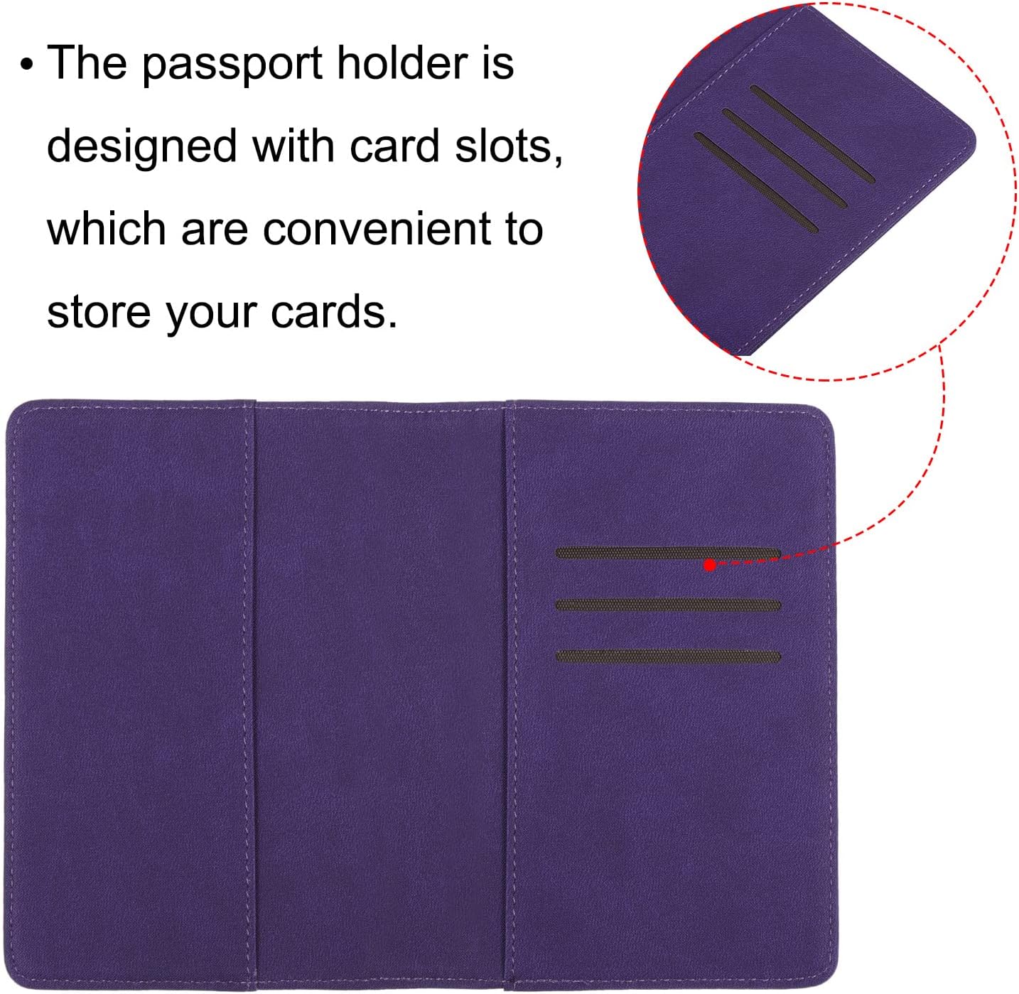 PATIKIL 5.8"x3.9" PU Leather Card Holder Cover, Travel Wallet Card Case Document Organizer, Purple - Image 4