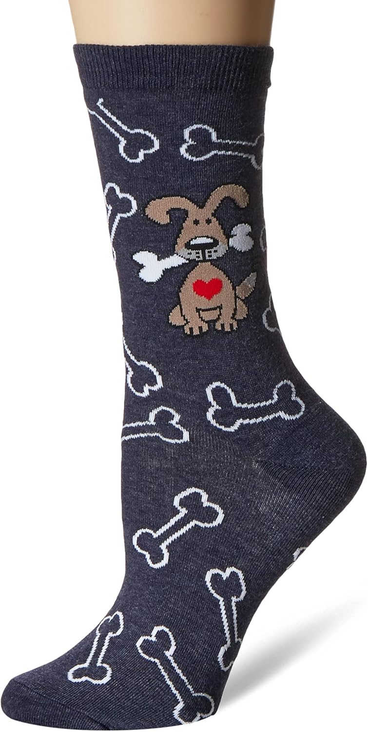 K. Bell womens Dog Lover's Fun & Cute Novelty Crew Socks at  Women’s Clothing store
